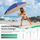 JEAREY 6.5ft Sun Shade Umbrellas, Portable Umbrella with Stand, Lightweight Sun Protection Free Standing Sport Umbrella for Outdoor Sports, Camping, Fishing, Patio, Beach, Royal Blue