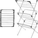 Premium Quality, Alloy Steel 3 Tier Clothes Airer Dryer Laundry Drying Washing Line Horse Indoor Outdoor Towel Rack-15m Drying Space- Non-Slip Feet and Corner Spaces for Hangers - Black & Grey