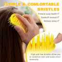 3 x Scalp Massager and Shampoo Shower Brush, Detangling Hair Brush, Scalp Care Hair Brush Wet & Dry detangler for Men and Womenfor Straight/Curly/Thick/Long/Wavy/Damaged Hair, Yellow