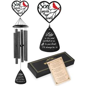 Memorial Gifts for Loss of Son, 32" Cardinal Memorial Wind Chimes for Loss of Son, Sympathy Wind Chimes Gifts in Memory of Son