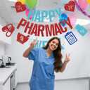 Happy Pharmacy Week Banner Pharmacist Appreciation Week Decor We Love Our Pharmacists Party Decoration Supplies Blue & Red Glitter