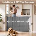 59-Inch Retractable Dog Gate, 34-Inch Tall Mesh Pet Gate