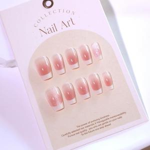 Press On Nails Short Square, French Tip Chrome Acrylic Press On Nails Short Coffin, Designer Reusable Glazed Fake Nails, Glossy Soft Gel Nails Wedding, Stick Glue On Nail Press Ons for Women (1 Ounce (Pack of 1)