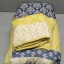 Cottolester Boho Quilt Set King Size Yellow Striped Bedspread Lightweight Soft Microfiber Bedding Set 110"x90" (3 Pieces)