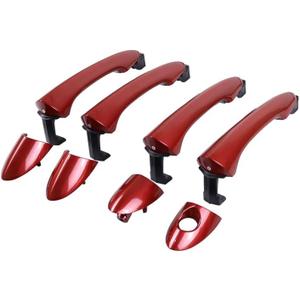 Red 1 Lot 4 Doors Exterior Handle Outer Door Handle Compatible with Hyundai Sonata 2011 2012 2013 2014