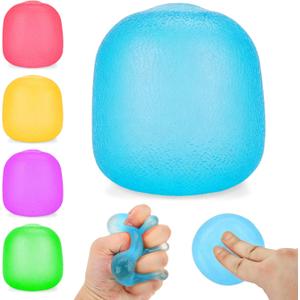 2 x Squishy Toys Stress Balls, Squeeze Fidget Toys for Kids and Adults Anxiety | Super Solid Sensory Balls For Boys Girls Stress Relief Birthday Gifts Party Favors Stocking Stuffers Class Prizes- Blue