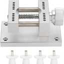 Adjustable Watch Case Holder, Metal Wristwatch Repairing Open Case Holder Watch Strap Remover Base Movement Repair Tool Watchmaker Tool (White)