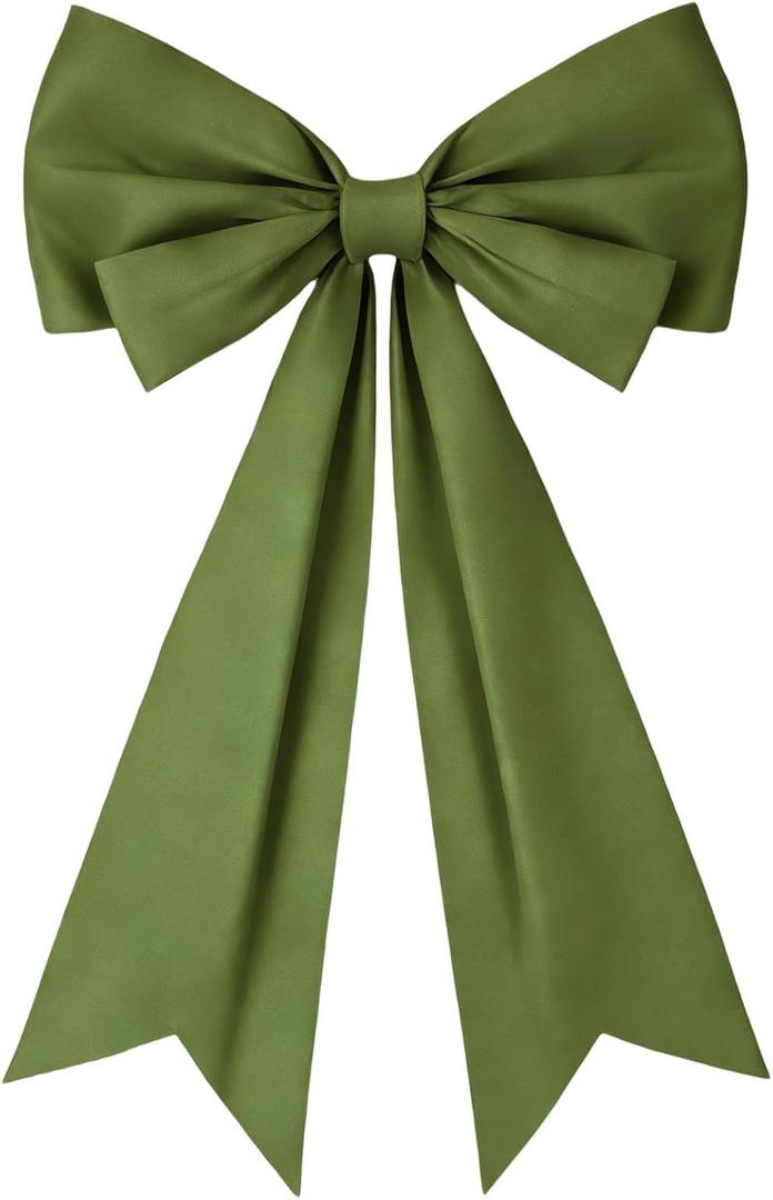 1 Pcs Large Olive Green Coquette Bow For Backdrop 27.6 X 21.7 Inches Big Bows Room Wall Decor Giant Ribbon Tie Hanging Gift for Birthday Bachelorette Party Girl Baby Shower Bridal Shower Wedding