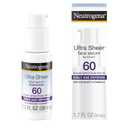 Neutrogena Ultra Sheer Face Sunscreen with Vitamin E & SPF 60, Sunscreen for Face with Broad Spectrum UVA/UVB Protection, FragranceFree, OxybenzoneFree, WaterResistant (80 minutes), 1.7 Fl Oz