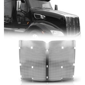 Chrome Front Hood Radiator Replacement Grille Bug Screen fit for 2013-2022 Peterbilt 579