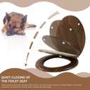 Elongated Toilet Seat Molded Wood Toilet Seat with Quietly Close and Quick Release Hinges, Easy to Install also Easy to Clean by Angol Shiold (Elongated, Walnut)