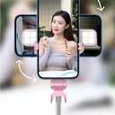 Selfie Stick Tripod,MQOUNY Extendable Selfie Stick Tripod with Dual LED Ring Light with Detachable Wireless Remote and Tripod Stand Compatible with iPhone, Samsung Galaxy and Smartphone (Black)