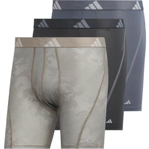 adidas Men's Performance Athletic Mesh Boxer Brief Underwear, Moisture Wicking, Sport Comfort, 3-Pack (XX-Large, Drift Wonder Alumina-putty Beige/Carbon Grey/Onix Grey)