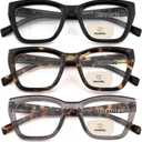 HIYANJN Bifocal Reading Glasses For Women Men 3 Pack Fashion Cat Eye Computer Readers Clear Top Oversized Eyeglasses