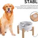 Raised/Elevated Ceramic Dog Bowl for Medium Large Sized Breeds,Large Dog Food Water Bowl with Stand,8 in Non Slip Heavy Weighted 1800ml/ 7.6 Cups/60 OZ Marble Grey