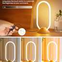 Modern LED Table Lamp, Bedside Lamp with Oval Design, 3 Color Temperatures, Adjustable Brightness, 360 Lighting, Unique Desk Lamp for Bedroom, Living Room, Study, Office, Natural M64TL05