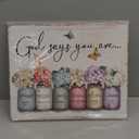 Inspirational Bible Verse Wall Art: God Says You Are Wall Sayings Flowers in Mason Jar Picture Print Christian Gift Quotes Poster for Women Girl Bedroom Decor 12" x 15"