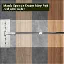 Magic Sponge Eraser Mop, 60" Adjustable Mop Handle with Flexible 13" Flat Head with Microfiber Pad and Magic Sponge Eraser Pads