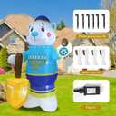 8 FT Polar Bear Hanukkah Inflatable Decoration with LED Lights for Holiday Celebration Decorations on Yard, Lawn and Patio