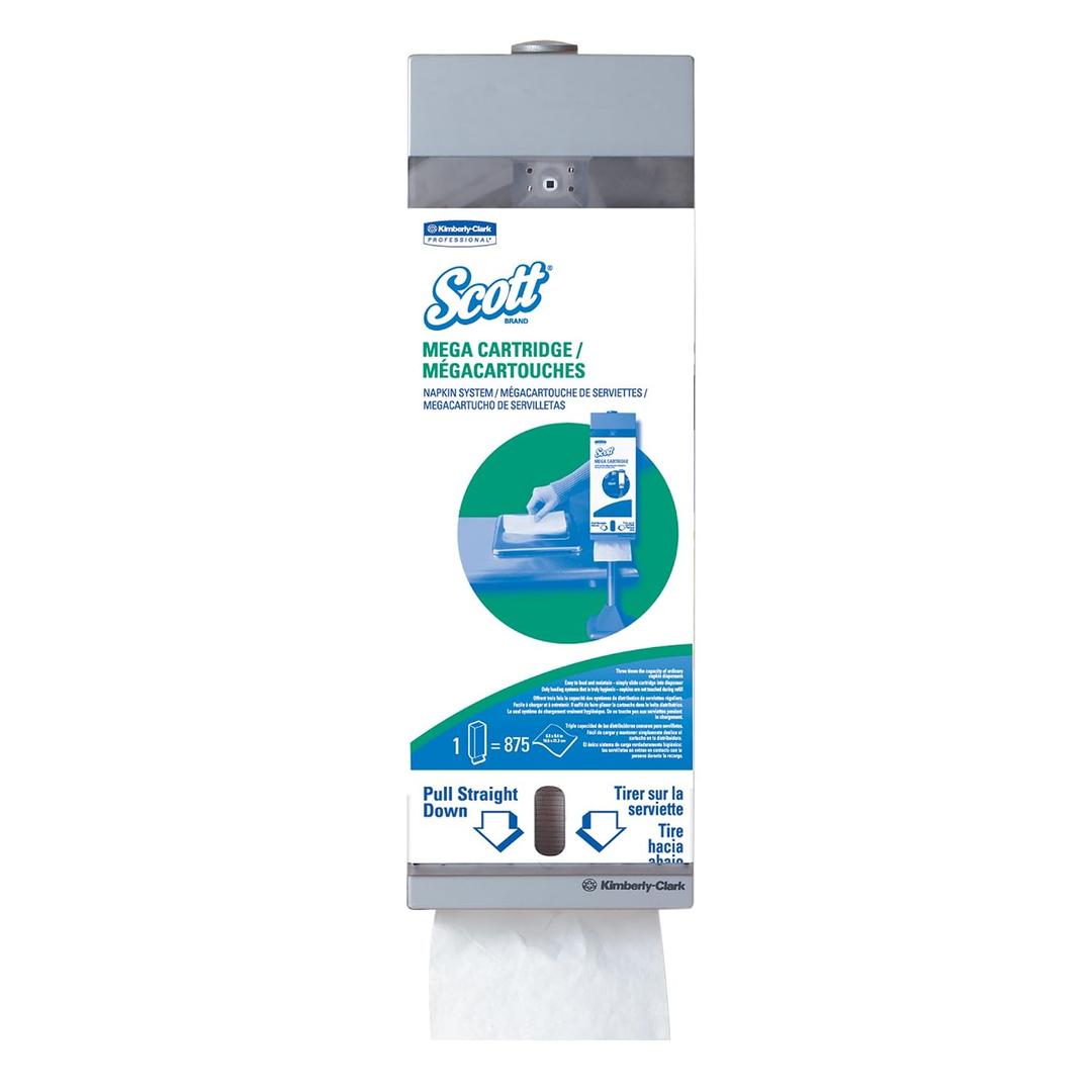 Scott Mega Cartridge Napkin Dispenser System (09023), for Scott Disposable Paper Napkins, 8 x 22.6 x 5.7, 1 Kit/Case