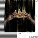 WELMECO Black and Gold Shower Curtain Black Girl Bathroom Decor Polyester Fabric, 72x72inch