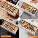 Silverware Organizer Large, Magnetic Connected Expandable 13 Slots Silverware Drawer Organizer From 21 to 37.4 Inches, Adjustable Flatware and Cutlery Holder, Bamboo Utensil Tray for Kitchen Natural