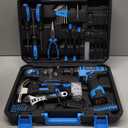 PULITUO Tool Set, 148-Piece Home Drill Set with 12V Blue Cordless Drill, Hand Tool Kits, and Tool Box, Suitable for Men, Women, and DIY Enthusiasts for Home Improvement.