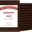 RIVERSIDE Bar Mop Towels Pack of 12, 16x19 Inches, 100% Ring Spun Cotton Terry Cloth Kitchen Towel, Highly Absorbent & Reusable Multipurpose Cleaning Rags for Bathroom, Hotel, Restaurant, Gray (Brown)