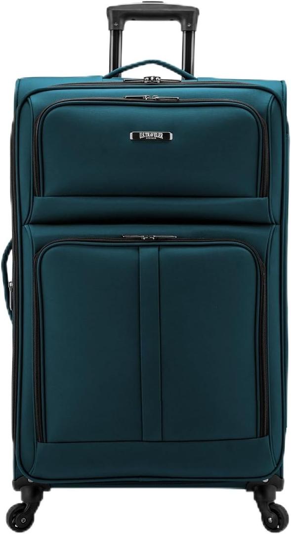U.S. Traveler Anzio Softside Expandable Luggage with Spinner Wheels, Teal, 30-Inch Large