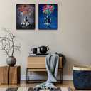 Framed Banksy Street Graffiti Wall Art Decor Large Abstract Pictures Canvas Painting Prints Colorful Modern Contemporary Poster Artwork Stretched for Wall Home Bathroom Bedroom Living Room Ready Hang