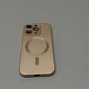 Magnetic for iPhone 16 Pro Case [Compatible with MagSafe][Built-in Camera Lens Protector] Slim Soft Silicone Bumper Shockproof Metallic Luster Phone Case (Gold)