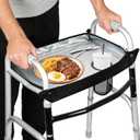 Walker Tray for Folding Walkers - Universal Fit Attachment with Cup Holder & Storage Pouch, Easy-Install Walker Accessory for Meals, Drinks & Daily Use for Seniors