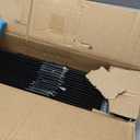 FOREHOGAR Metal Fence Post 4 Feet Black, Pack of 15, T Post for Wire Fence, No Dig Steel U Post Fencing for Lawn Garden Wire Mesh Fence Poles Sign Outdoor Light Duty