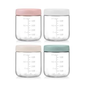 POIKSHARK 4-Pack Overnight Oats Containers with Lids,16 OZ Wide Mouth Glass Jars with Airtight Lids, Mason Jars Glass Food Containers for Snack Spice Sugar Food Prep Yogurt