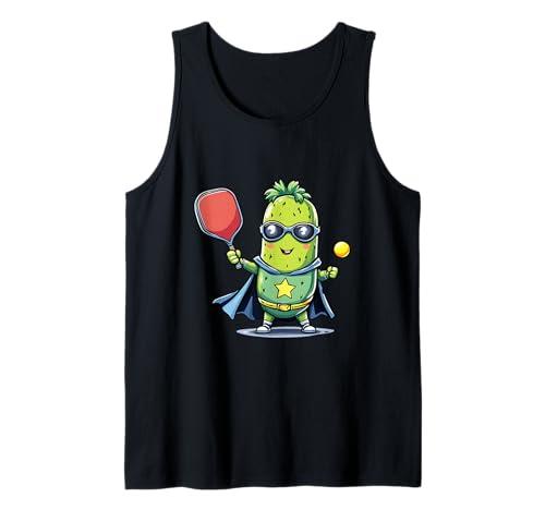Cute Pickleball Super Hero Player Superhero Tank Top, M, Gray