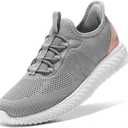 STQ Walking Shoes Women Slip on Sneakers Arch Support Non Slip Maternity Fashion Orthopedic Diabetic Light Grey Pink Size 8