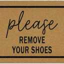 Funny Please Remove Your Shoes Coir Door Mats Outdoor, Shoes Off Front Door Mat Outside Entrance, Funny Doormat Outdoor Indoor Entrance for Home Entryway Decor, 17x30in