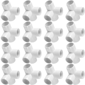 20 Pack 4-Way 1 Inch PVC Elbow Fitting, PVC Pipe Connectors for Greenhouse Shed Pipe Fittings