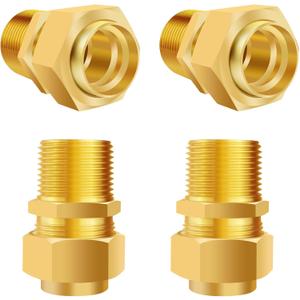 4 Pack 3/4'' CSST Male NPT Pipe Fitting Kit Brass Natural Gas Quick Connect Adapter Grill Propane Conversion Connector