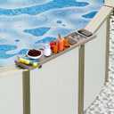 ECOPOOLTECH Poolside Bar Table, Pool DrinkBar with 5 Cup Holders Exclusively for AboveGround Steel Wall Pool - Patio Pool PartyAccessories for Adults, Portable Suction CupSwim Up Bar, 47x11 | For AbFoveGround Steel Wall Pool
