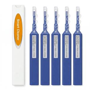 Fiber Optic One-Click Cleaner Pen, Push-Type Connector End Face Cleaning Tool, Up to 800 Uses, Anti-Static Design for LC or SC/FC/ST Connectors (5, LC/MU)