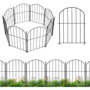 Garden Fence 10 Panels, 17 in(H) x 10 ft(L) Arched Rustproof Metal Garden No Dig Fence Border Animal Barrier for Dog Flower Edging for Yard Patio Outdoor