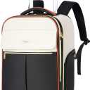 Rolling Backpack for Women, Large Travel Backpack with Wheels Carry on Flight Approved, 15.6 Inch Laptop Wheeled Roller Bag Suitcase for Work Bussiness Weekender (Beige,M Underseat Size)