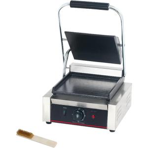 Commercial Panini Press With Grooved Grill Sandwich Maker Machine Electric Contact Grill Single (Single Smooth Top&Bottom)
