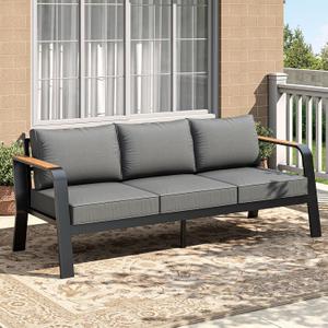 Garvee Outdoor Aluminum Patio Furniture 1 Pcs 3-Seat Outdoor Furniture, 1 Pcs 3-Seat Sofa