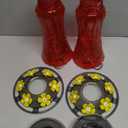 Hummingbird Feeder for Outdoors Hanging, 18 OZ Humming Birds Feeders with 6 Bee Guard Feeding Ports & Built-in Ant Moat, Easy to Clean, Durable Outdoor Garden Decor (Red 2 Pack)