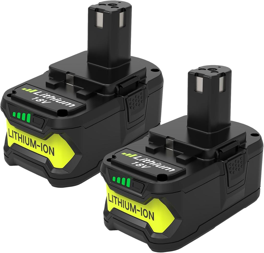 2-Pack 8.0Ah High Capacity Replacement for Ryobi 18V Battery, Compatible with Ryobi 18 Volt Lithium ion Battery P108 P107 P105 P104 P103 P102 Cordless Tools(Green)