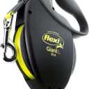 FLEXI Giant Tape Retractable Dog Leashes for Large Dogs Upto 110 lbs.  26 ft., Black | Tangle Free Pet Walking Leash with One-Handed Brake, Pause, Lock | German Quality Product