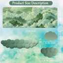 Green Cloud Mouse Pad and Keyboard Wrist Rest 4PCS Extended Forest Mountain Aesthetic Large Desk Mat Pad Set Memory Foam Non-Slip Cute Ergonomic Gaming Mouse Pad Wrist Support for Computer Home Office