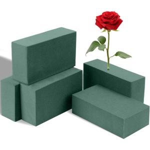 6 Pcs Floral Foam Blocks, 5.5"L x 3.1"W x 1.7"H Plant Foam, Green Dry & Wet Flower Foam for Fresh or Artificial Flower Arrangements, Florist Foam for Wedding, Birthdays, Home Decorations